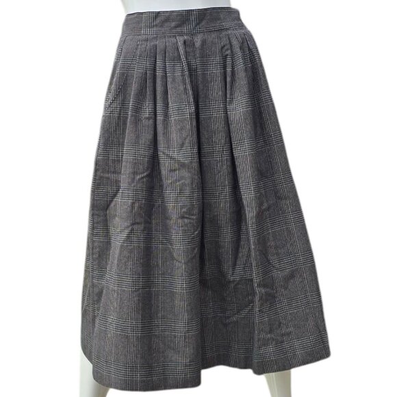 Vintage CASABLANCA A-Line Midi Plaid Skirt - Picture 2 of 5